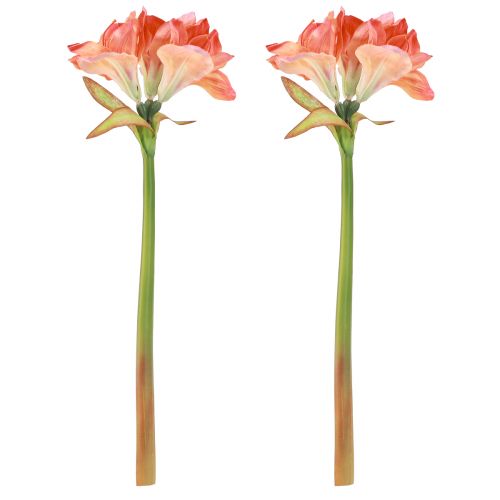 Artikel Amaryllis decoratieve bloemen in oranje kunst L55cm 2st