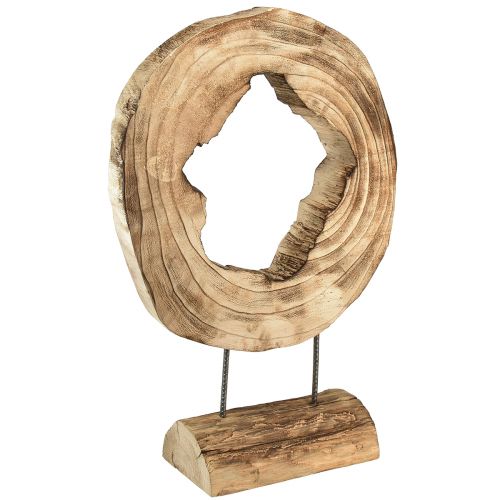 Floristik24 Rustieke houten ring op standaard - Natuurlijke houtnerf, 54 cm - Uniek sculptuur voor een stijlvolle woonomgeving