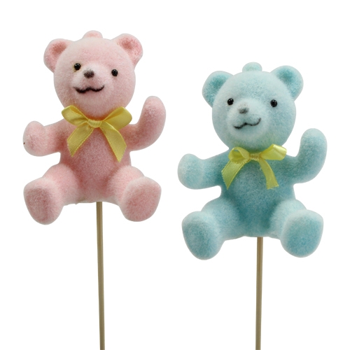 Floristik24 Decoratieve beren, diverse kleuren 9cm 8 stuks
