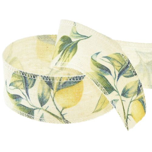 Floristik24 Lint citroenen en bladeren decoratief lint katoen 40mm 10m