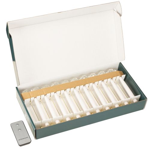 Artikel LED-boomkaarsen, taps toelopende kaarsen met kristal, geel licht, 31 cm, 10 stuks