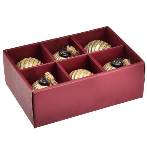 Artikel Boomballen goud Kerstballen glas Ø7cm H7,5cm 6st