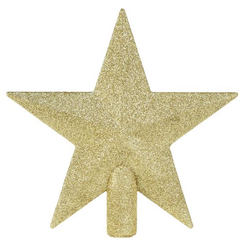 Artikel Glinsterende gouden boomtopper 19cm Ø - onbreekbaar en sprankelend, ideaal voor feestelijke kerstbomen