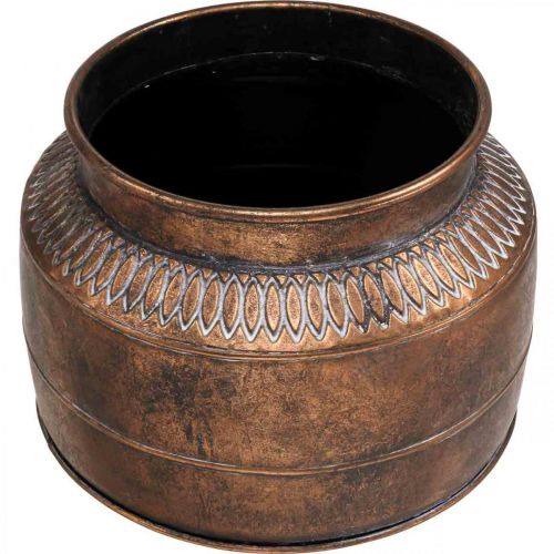 Floristik24 Plantenbak grote metalen koperen reliëf decoratieve plantenbak Ø31.5cm H23cm