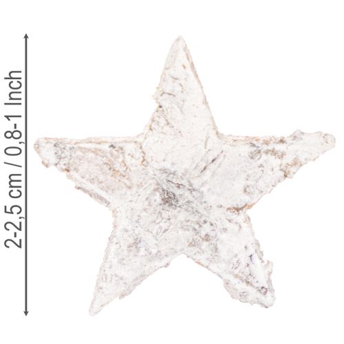 Berken sterretjes mini 2cm - 2,5cm witgeverfd 150 stuks | Floristik24.nl