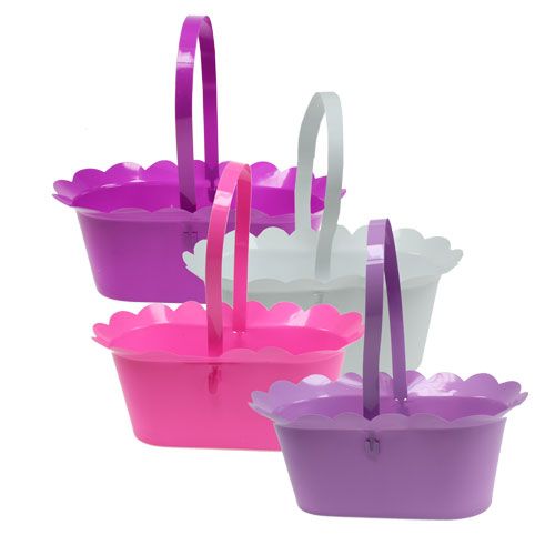 Floristik24 Kunststof mand met handvat ovaal assortiment. 21 x 11 x 9,5 cm 10 stuks