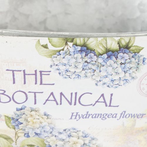 Artikel Bloemvaas met handvatten, hortensiamotief, metaal, 26×13×14,5 cm