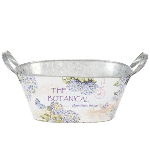 Artikel Ovale metalen bloemenvaas met handvatten, voor hortensia's, 32×15×15 cm