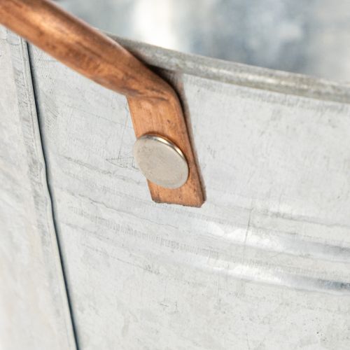 Artikel Ronde bloemenvaas met handvatten, metalen schaal Ø17,5 cm H9 cm