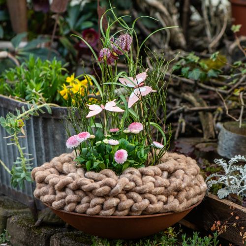 Artikel Bloemenstok vlinderhout met veer 8x7cm 12 stuks