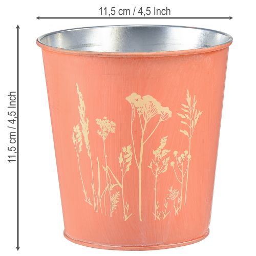 Artikel Bloempot Abrikooskleurig, metalen plantenbak Ø11,5cm H11,5cm