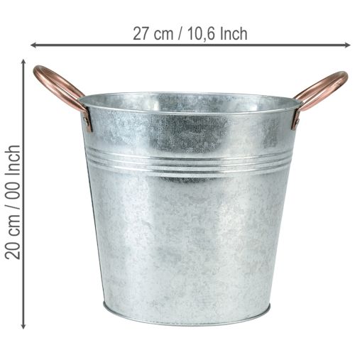 Artikel Bloempot met handvatten, metalen decoratie, Ø19cm H17cm