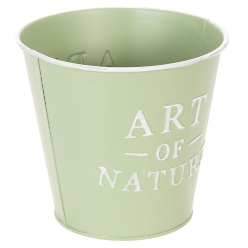 Zinken bloempot, mintgroen, Ø15cm, H13,5cm | Floristik24.nl