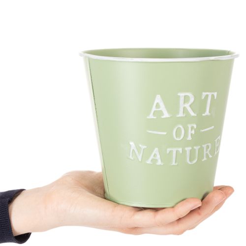 Artikel Zinken bloempot, mintgroen, Ø15cm, H13,5cm