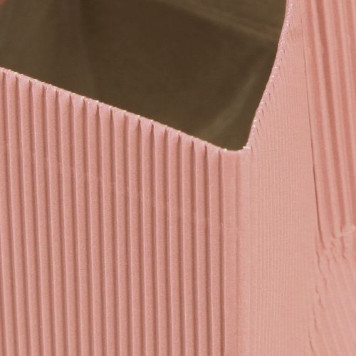Artikel Bloementas papieren zakje met folie roze zalm 10,5cm 6 st