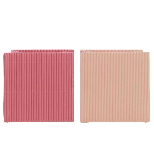 Artikel Bloementas papieren zakje met folie roze zalm 10,5cm 6 st