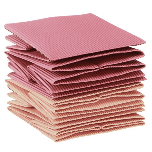 Artikel Bloementas papieren zakje met folie roze zalm 10,5cm 6 st