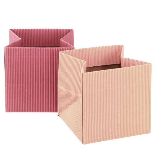 Floristik24 Bloemenplanter bloementas roze zalm 12cmx12cm 6 st