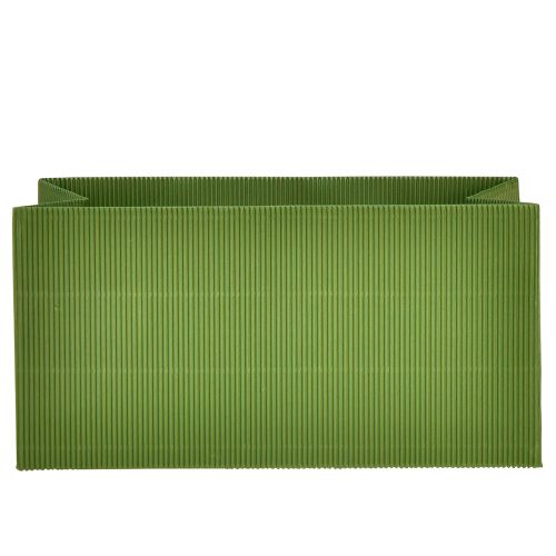 Artikel Bloemenbak Lang Geribd Groen Olijfgroen 24x12cm 6 st