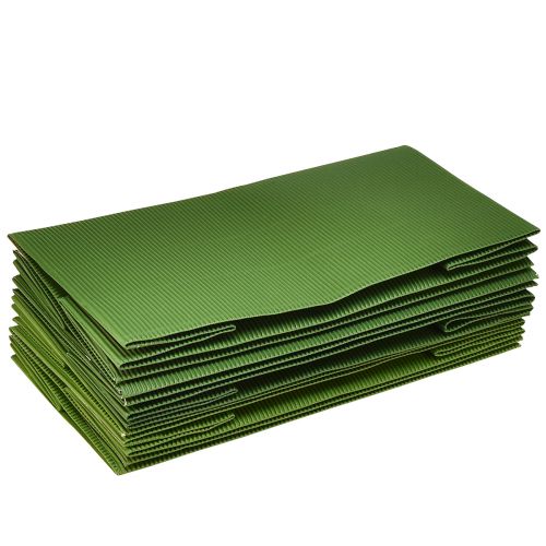 Artikel Bloemenbak Lang Geribd Groen Olijfgroen 24x12cm 6 st