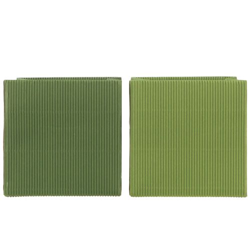 Floristik24 Bloempotpapier geribbeld olijfgroen 12cm 6 st
