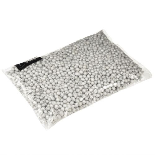 Artikel Briljante sierkralen 4mm - 8mm wit 1l