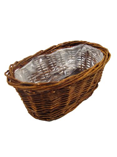 Floristik24 Broodmand ong. 25 cm ovaal ongepeld