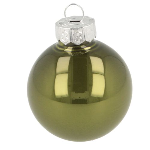 Artikel Kerstballen mini glas groen zilver 4 cm 24 stuks