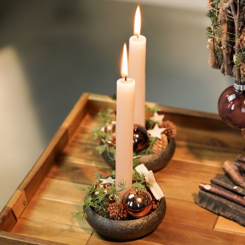 Floristik24 Kerstboomversiering, kerstballen, boombal mix bruin H4,5cm Ø4cm echt glas 24 stuks