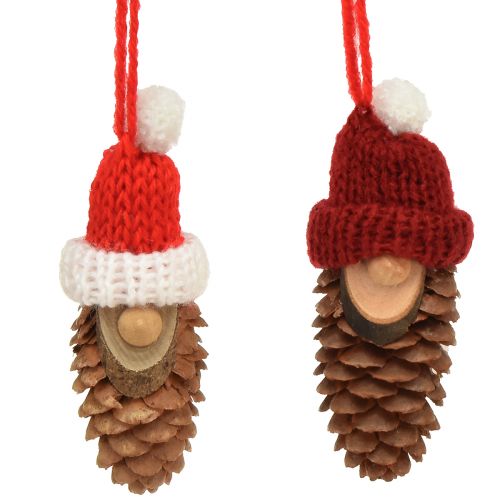 Artikel Kerstboomdecoratie kabouterkegel kabouter rood 9cm 12st
