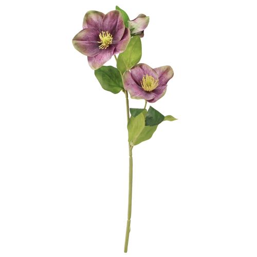 Artikel Kerstrozen Kunstsneeuwroos Paarse Bloem L35cm 6 st