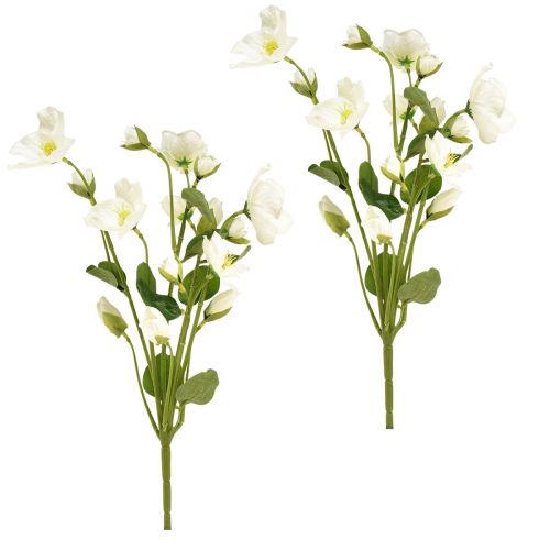 Artikel Kerstrozen kunstbloemen wit kerstdecoratie 37cm 2st