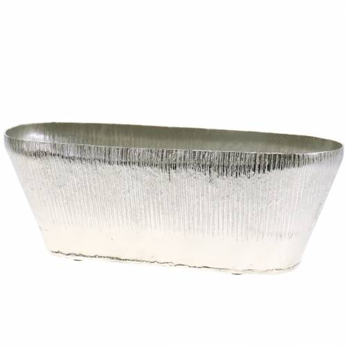 Floristik24 Sierpot ovaal zilver 40cm x 13cm H13cm