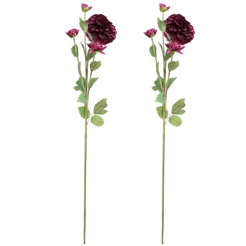 Artikel Dahlia kunstbloemen met paarse bloemen Ø10cm L80cm 2st