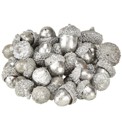 Artikel Decoratieve eikels zilver, Adventsdecoratie, natuurlijke herfstvruchten, landhuis Ø1,5 – 2,5 cm L1,5 – 3 cm 300 g