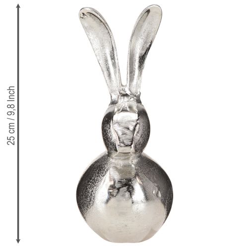 Artikel Decoratief Konijn Metaal Pasen in Zilver Rond Ø12cm H25cm
