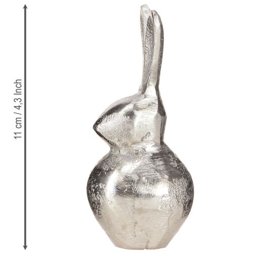 Artikel Decoratief Konijn Zilver – Modern Paasfiguur van metaal voor stijlvolle lentedecoratie 11cm 3 st.