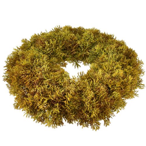Artikel Decoratieve kunstmoskrans met hanger bruingroen Ø30cm