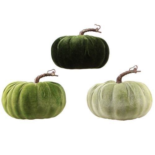 Artikel Deco pompoen herfstgroen donkergroen lichtgroen Ø18cm 3 st