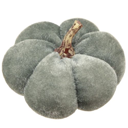 Artikel Decoratieve Pompoenen Stof Fluweelachtig Crème Grijs Herfst Ø7cm 9 st
