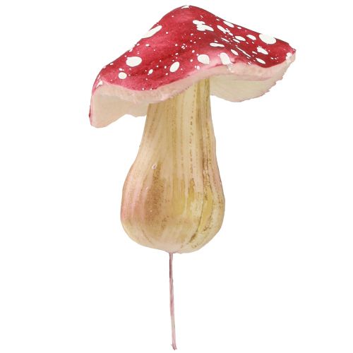 Artikel Decoratieve paddenstoelen rode kunstvliegenzwammen op draad 5,5/8cm 12 st