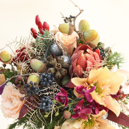 Artikel Decoratieve Protea kunstbloemen rood-oranje 34cm 3st