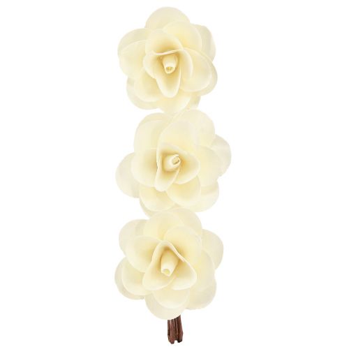 Artikel Decoratieve rozen crème kunstrozen van hout Ø7cm 12 st