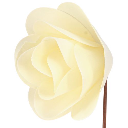 Artikel Decoratieve rozen crème kunstrozen houten rozen Ø7,5cm 12 st