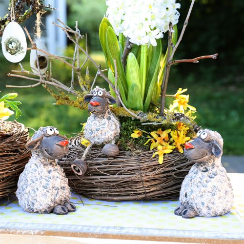 Artikel Decoratieve schapen keramiek paasfiguren bruin H13,5cm 2 stuks