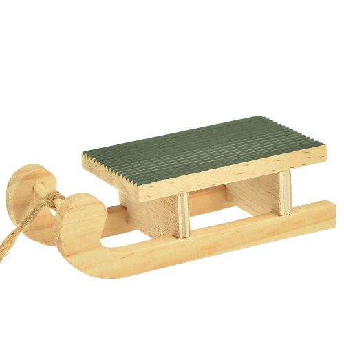 Artikel Decoratief sleehout om op te hangen mintgroen wit 9,5cm 6st