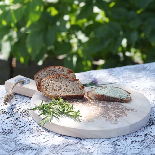 Artikel Decoratieve snijplank rond mangohout serveerplank hout Ø26cm
