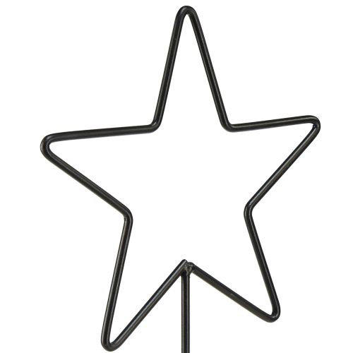 Artikel Decoratieve sterkandelaars op houten voet zwart &amp; naturel, 40 cm - stijlvolle tafeldecoratie 3 stuks