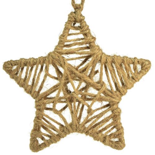 Floristik24 Decoratieve ster om op te hangen jute ster naturel Ø18cm 4 st