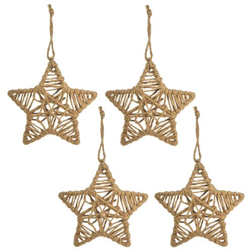 Artikel Decoratieve ster om op te hangen jute ster naturel Ø18cm 4 st